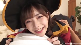 Fukada Eimi gives amazing blowjob and rides her lovers dick